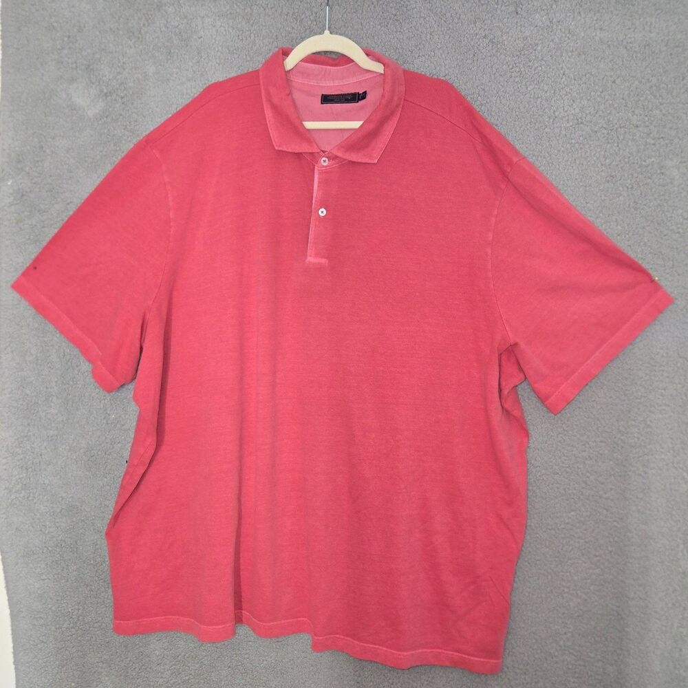 Vineyard Vines Polo Mens 5XB Pink Short Sleeve Stretch Side Slits